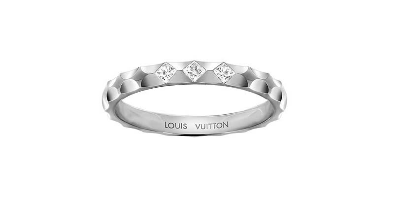 Epi wedding band in platinum, Louis Vuitton