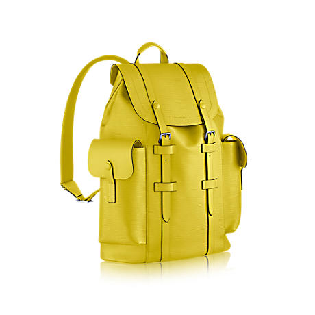 Louis Vuitton Navy & Yellow 'Christopher' Backpack