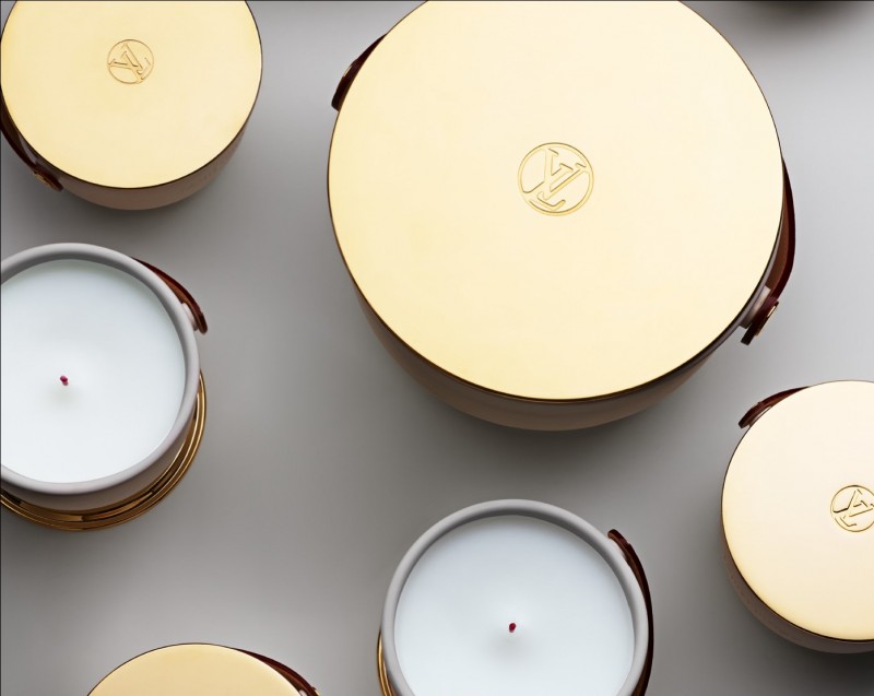 Louis Vuitton candle FEUILLES D'OR & perfume set